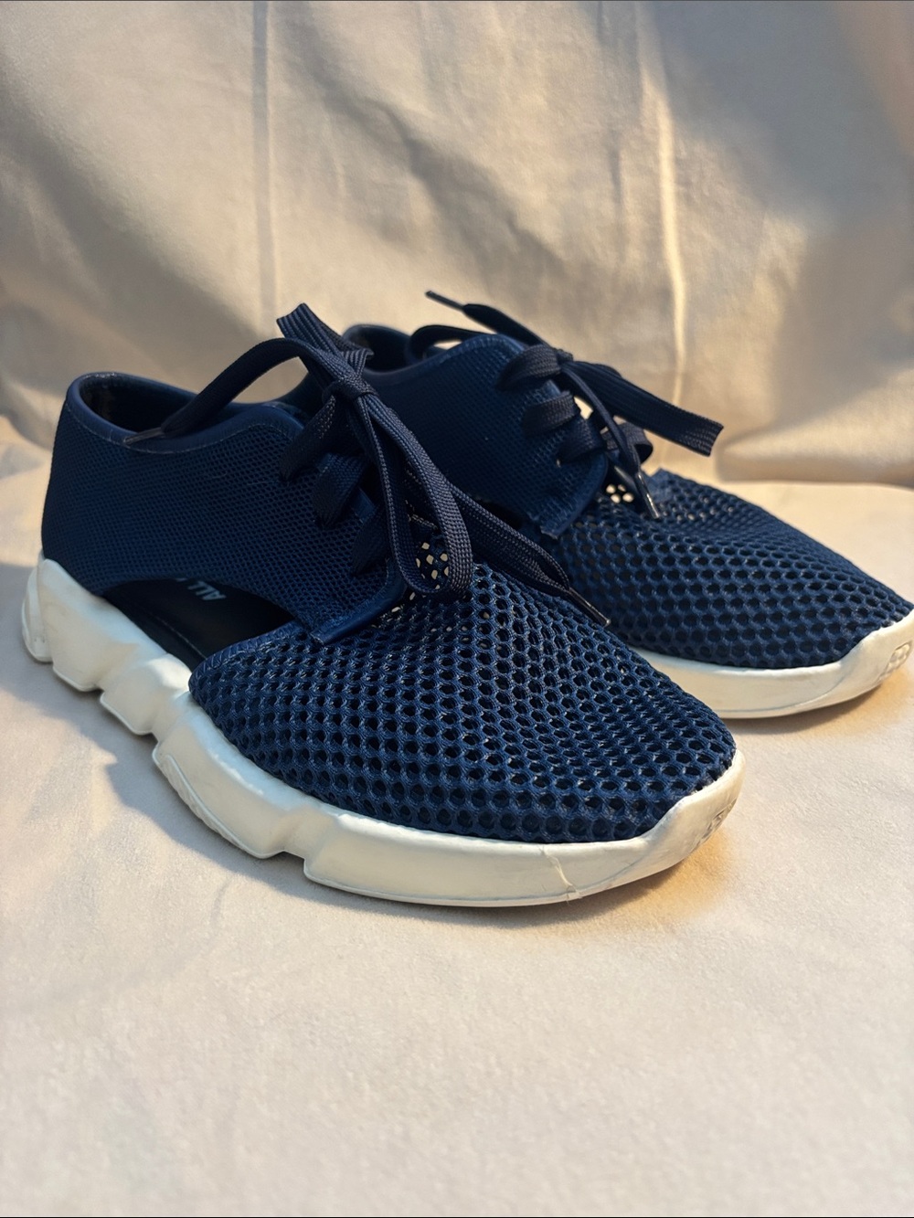 ALL BLACK Brand Amazing Navy Mesh Lace-Up Sneakers